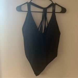 Elegant Black Strappy Women's Top